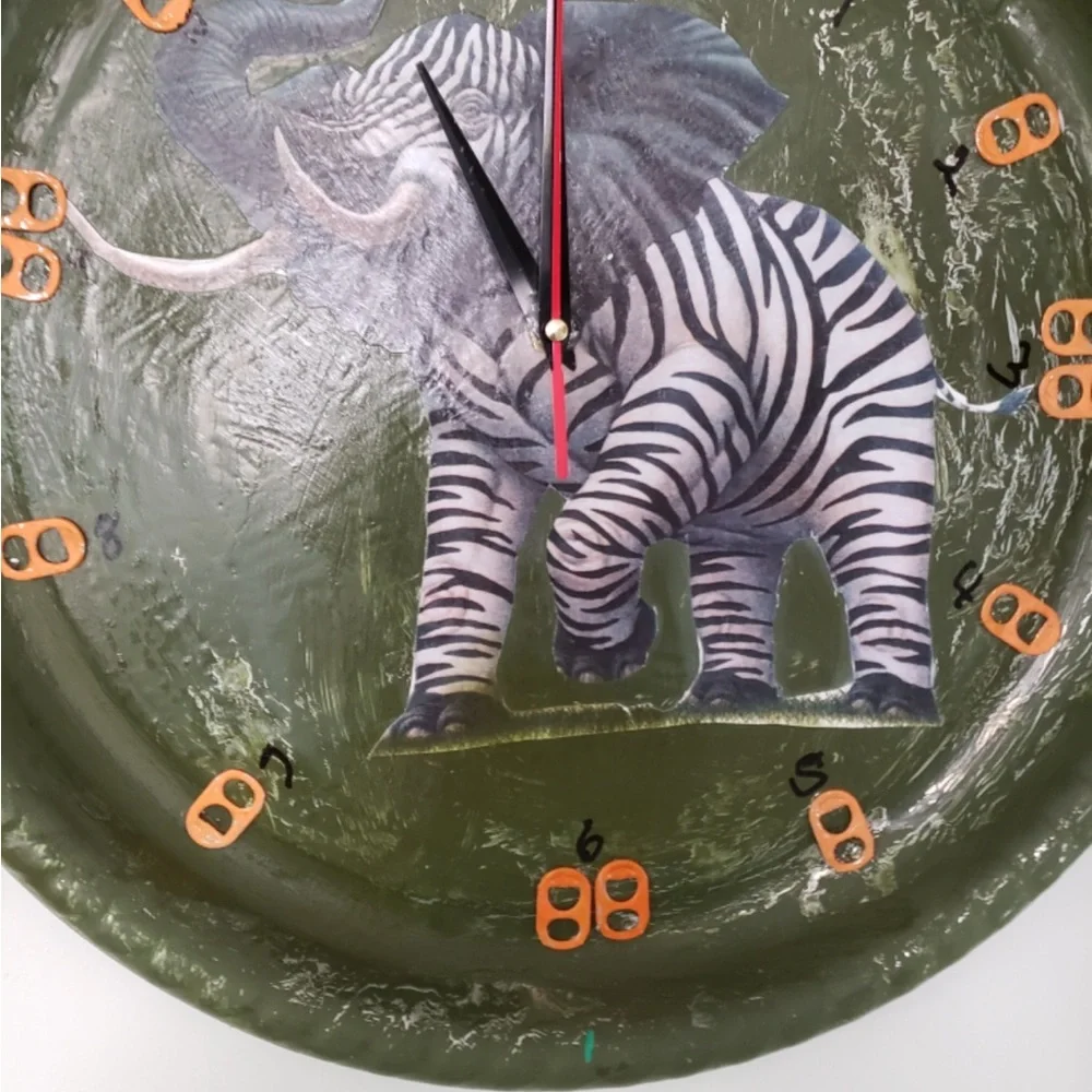 Exotic Unique One of Kind Handmade Elephant Clock